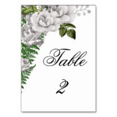 Floral White Roses and Ferns Wedding Kaart (Achterkant)