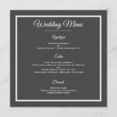 Floral White Roses Elegant Wedding Flat Menu (Achterkant)
