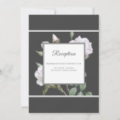 Floral White Roses Elegant Wedding Invitation Kaart (Achterkant)