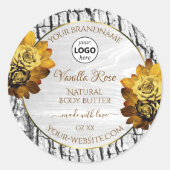 Floral White Tree Bark Grain Product Labels Logo (Voorkant)