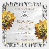 Floral White Tree Bark Grain Product Labels Logo (Voorkant)