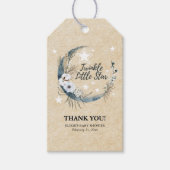Floral White Twinkle Little Star Baby shower Cadeaulabel (Voorkant)