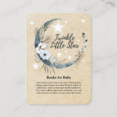 Floral White Twinkle Little Star Baby shower Informatiekaartje (Voorkant)