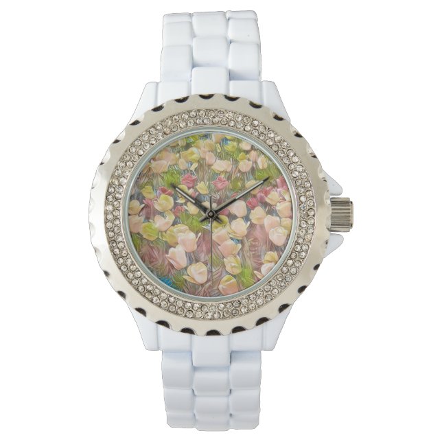 Floral White Watch (Beauty) Horloge (Voorkant)