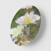 Floral White Water Lilies Acrylwand Klok (Hoek)