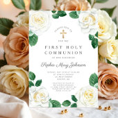 Floral White Waterverf Rozen Girl First Community Kaart