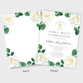 Floral White Waterverf Rozen Girl First Community Kaart