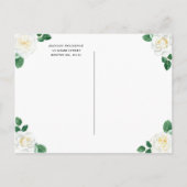 Floral White Waterverf Rozen Girl First Community Uitnodiging Briefkaart (Achterkant)