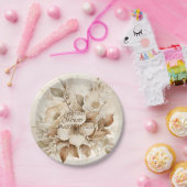 Floral White Waterverf Vrijgezellenfeest Papieren Bordje (Feest)