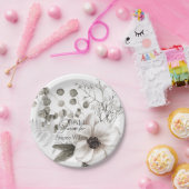 Floral White Waterverf Vrijgezellenfeest Papieren Bordje (Feest)