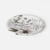 Floral White Waterverf Vrijgezellenfeest Papieren Bordje (Gekanteld)