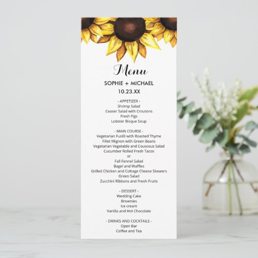 Floral White Yellow Kaart (Staand voorkant)