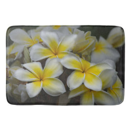 Floral White Yellow Plumeria Badmat