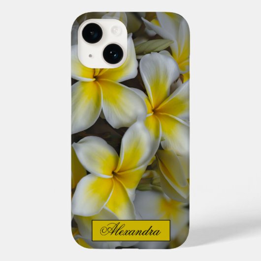 Floral White Yellow Plumeria Case-Mate iPhone Case (Achterkant)