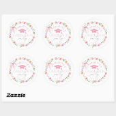 Floral Widflower Pink Bow Graduation party Ronde Sticker (Vel)