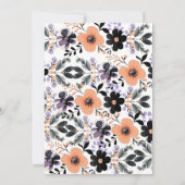 Floral Wieg Baby shower Uitnodiging (Achterkant)