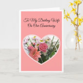 Floral Wife Jubileum voor persoonlijke weddenschap Kaart (Gele Bloem)