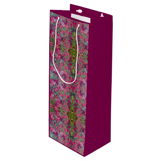 Floral Wijn Cadeautas (Voorkant Gekanteld)