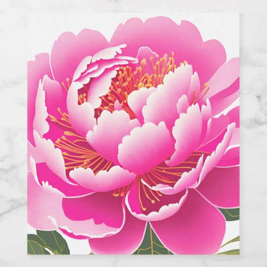 Floral Wijn Etiket (Enkel label)