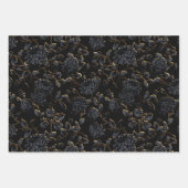 Floral-wijn met zwarte & goudmotor inpakpapier vel (Voorkant 2)