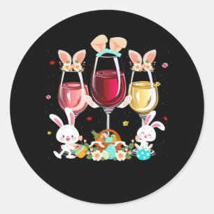 Floral-wijnglazen paasbroodalcohol Eg Ronde Sticker