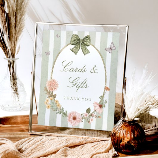 Floral  Wijze Groene Kaarten en geschenken Poster