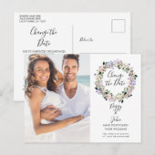 Floral Wijzig de datum Uitgesteld Geannuleerde fot Aankondigingskaart (Voorkant / Achterkant)