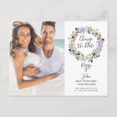 Floral Wijzig de datum Uitgesteld Geannuleerde fot Aankondigingskaart (Voorkant)