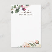 Floral wil baby. Waterverf roos advies Informatiekaartje (Voorkant)