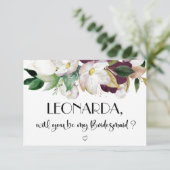 Floral Wil je mijn bruidsmeisje voorstel kaart (Staand voorkant)
