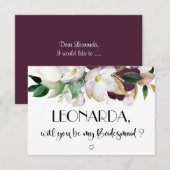 Floral Wil je mijn bruidsmeisje voorstel kaart (Voorkant / Achterkant)
