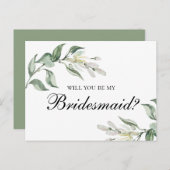 Floral, wil je mijn bruidsmeisje zijn? Zomerbruilo Uitnodiging Briefkaart (Voorkant / Achterkant)