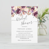 Floral Wild Bloom Paarse Bridal Shower Kaart (Staand voorkant)