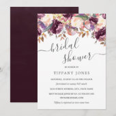 Floral Wild Bloom Paarse Bridal Shower Kaart (Voorkant / Achterkant)