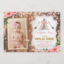 Floral Wild One 1st Birthday Rustic Teepee Party
