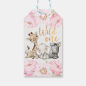 Floral Wild One Safari 1ste verjaardag Cadeaulabel (Achterkant)