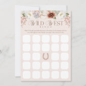 Floral Wild West Bingo Baby shower Game Kaart (Voorkant)