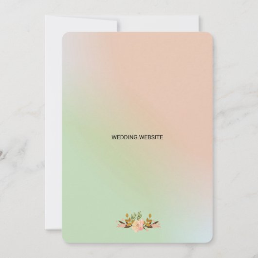  Floral Wildbloemen met bruiloft Website Kaart (Achterkant)