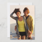 Floral Wildbloemen Terracotta Fotobruiloft Kaart (Achterkant)