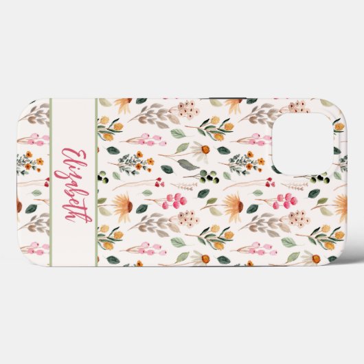 Floral wilde bloemen Case-Mate iPhone case (Achterkant (horizontaal))