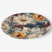 Floral wilde bloemen papieren bordje (Gekanteld)