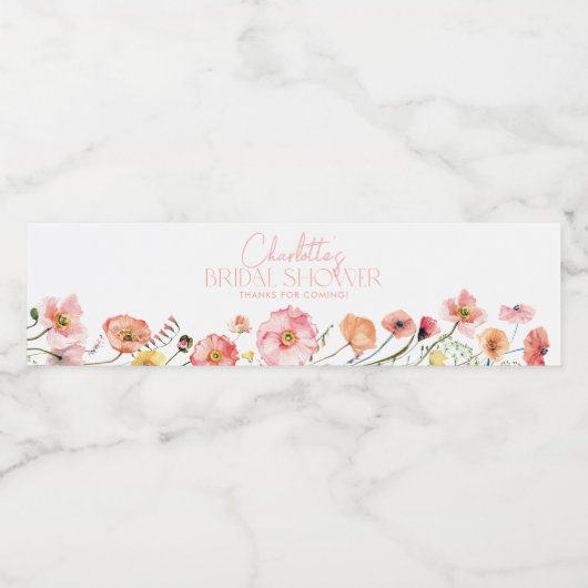 Floral Wilde Vrijgezellenfeest Water Fles Label Waterfles Etiket (Enkel label)