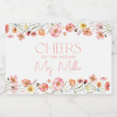 Floral Wilde Vrijgezellenfeest Wijn Sparkling Wijnetiket (Enkel label)