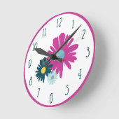 Floral Wildflower - Abstracte illustratiemuur Ronde Klok (Hoek)