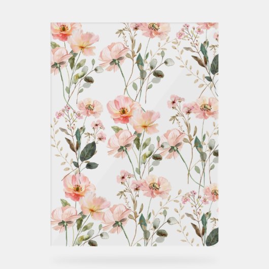 Floral Wildflower Achtergrond Acryl Bord (Voorkant)