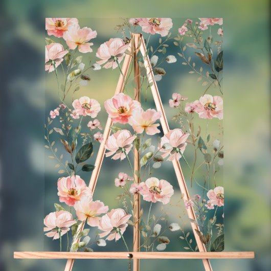 Floral Wildflower Achtergrond Acryl Bord (Neutraal)