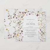 Floral Wildflower Arch Script-Baby shower Kaart (Voorkant / Achterkant)