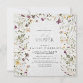 Floral Wildflower Arch Script-Baby shower Kaart (Voorkant)