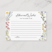 Floral Wildflower Baby shower Advies Kaart (Voorkant)