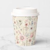 Floral Wildflower Baby shower Coffee Papieren Bekers (Achterkant)